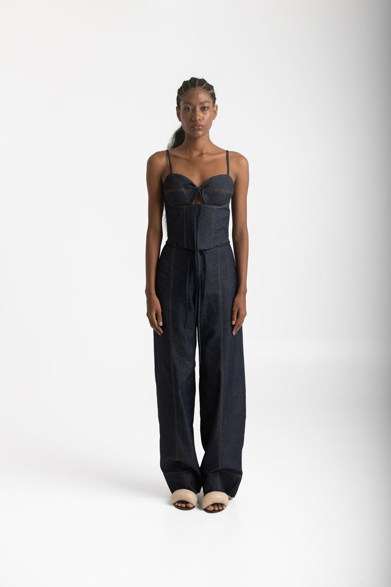 gigi denim corset top