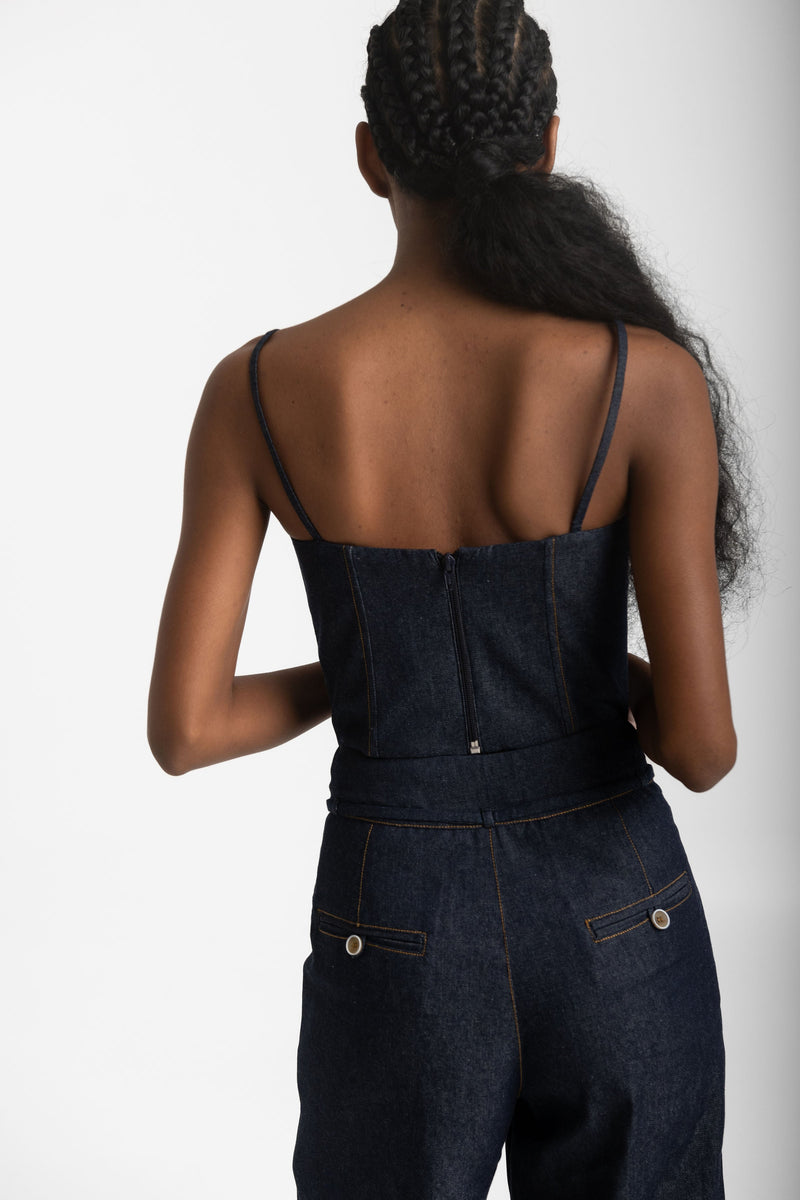 gigi denim corset top